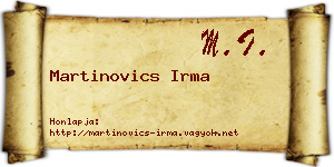 Martinovics Irma névjegykártya