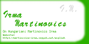 irma martinovics business card